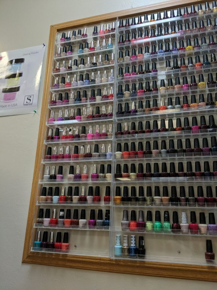 Wall of nail polish colors